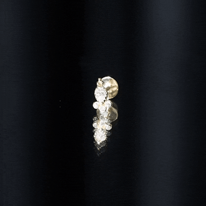 Vintage Style Moissanite Tragus Earring in Bezel Setting