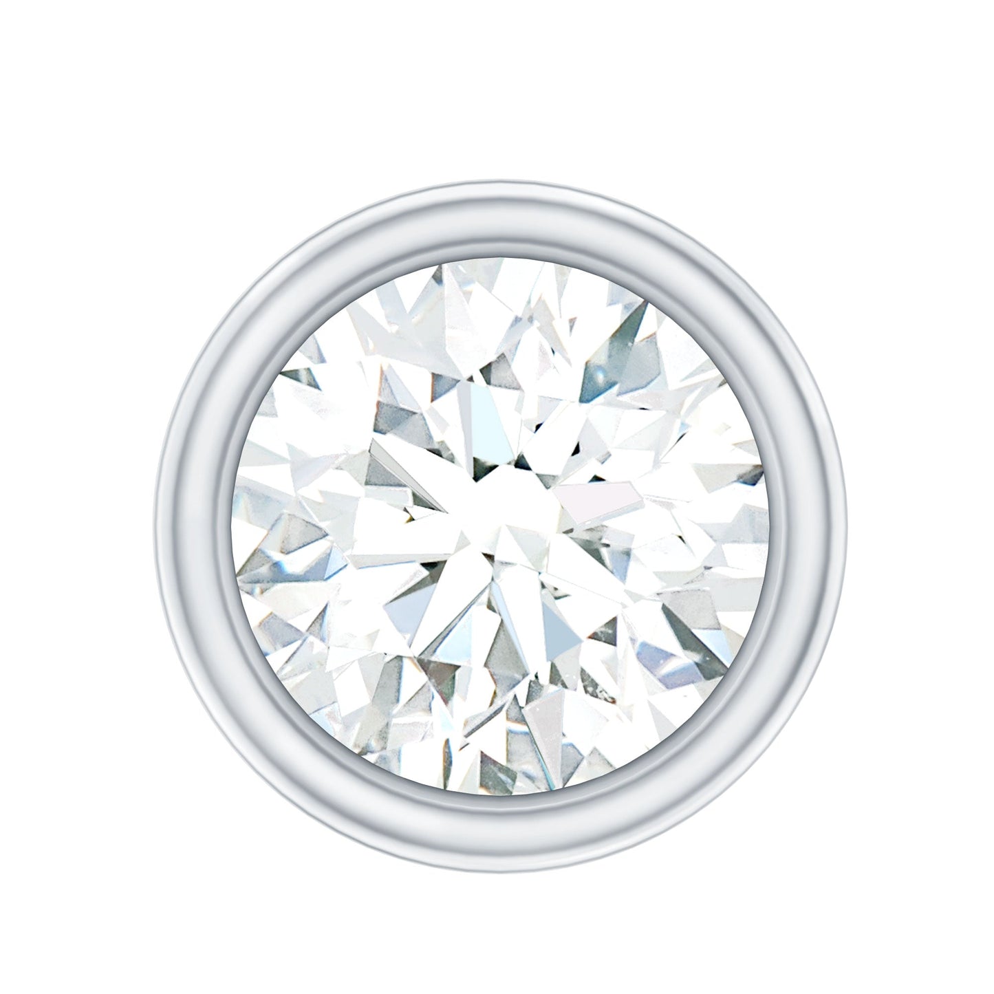 Bezel Set Diamond Cartilage Earring with Flat Back