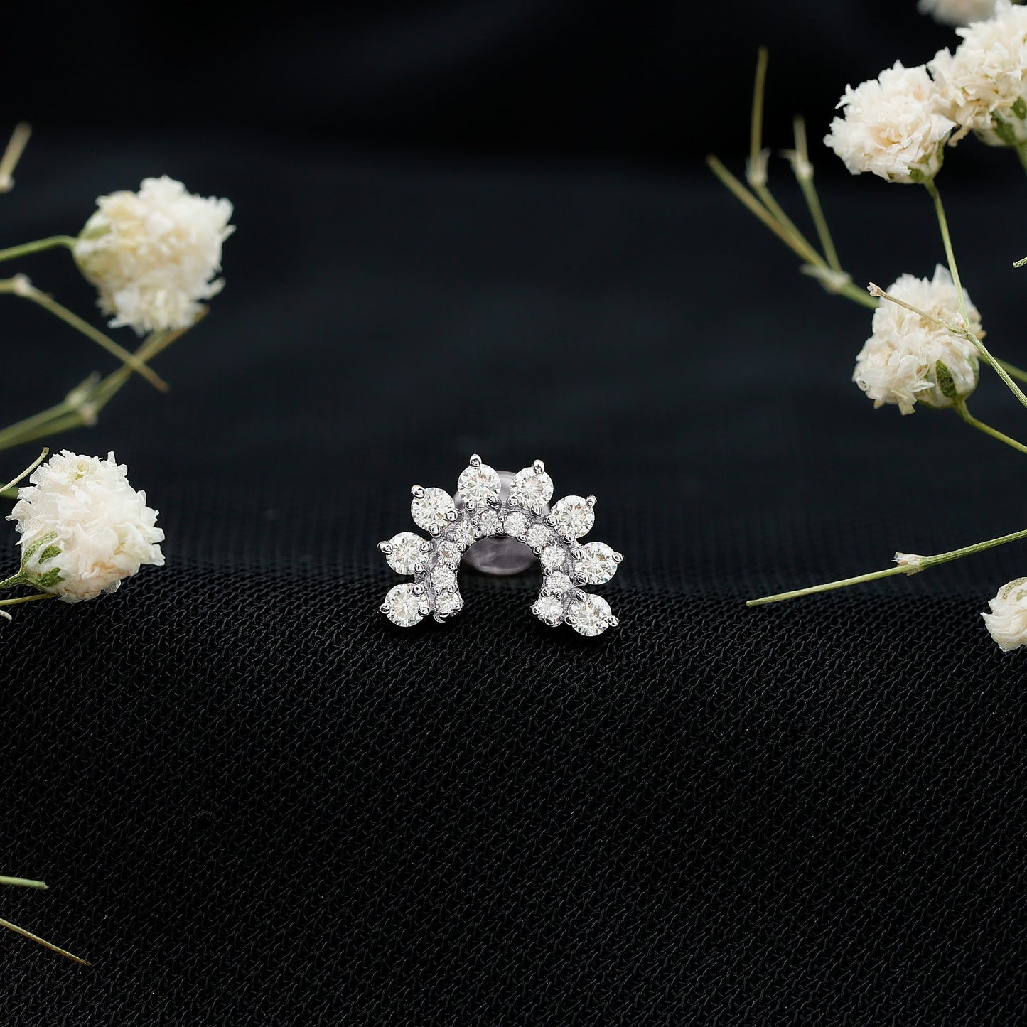 Princess Cut Moissanite Solitaire Conch Earring