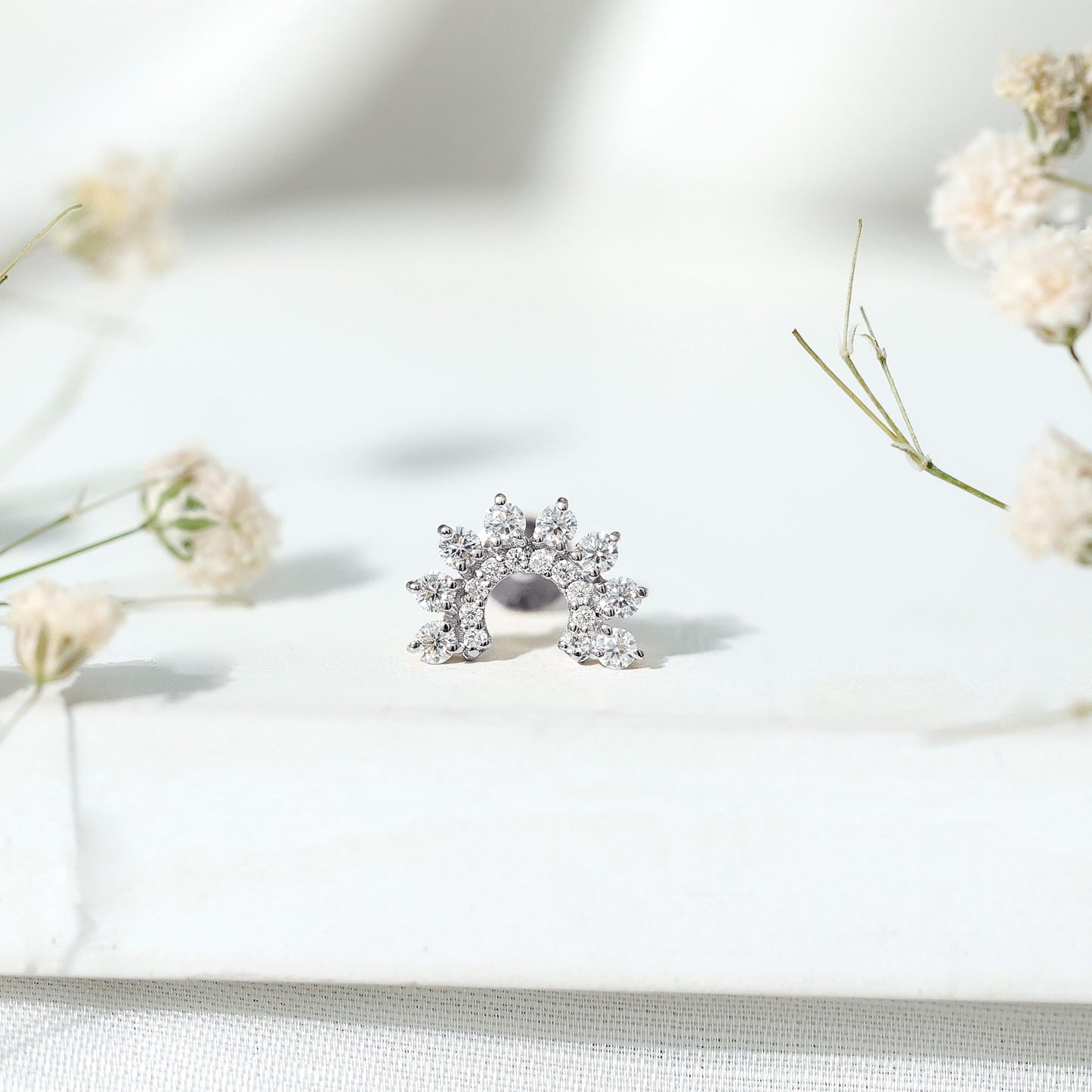 Princess Cut Moissanite Solitaire Conch Earring