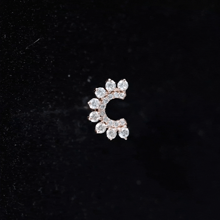 Certified Moissanite Cluster Curved Conch Earring
