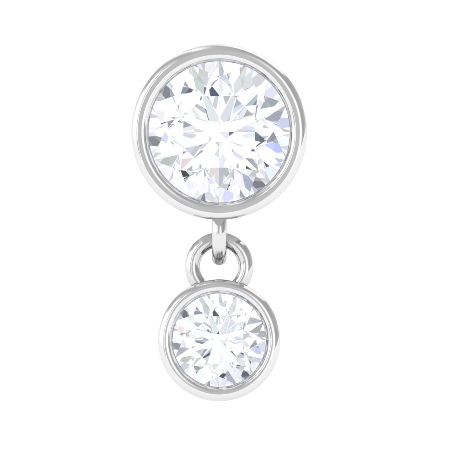 Certified Round Diamond Helix Drop Earring in Bezel Set