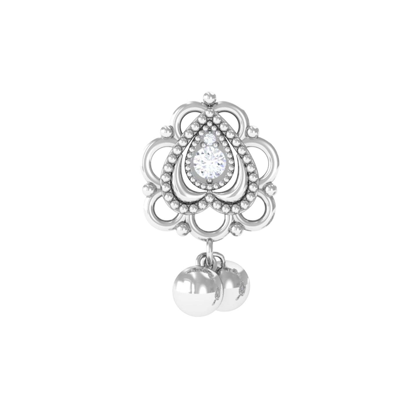 Antique Moissanite Drop Earring for Cartilage Piercing