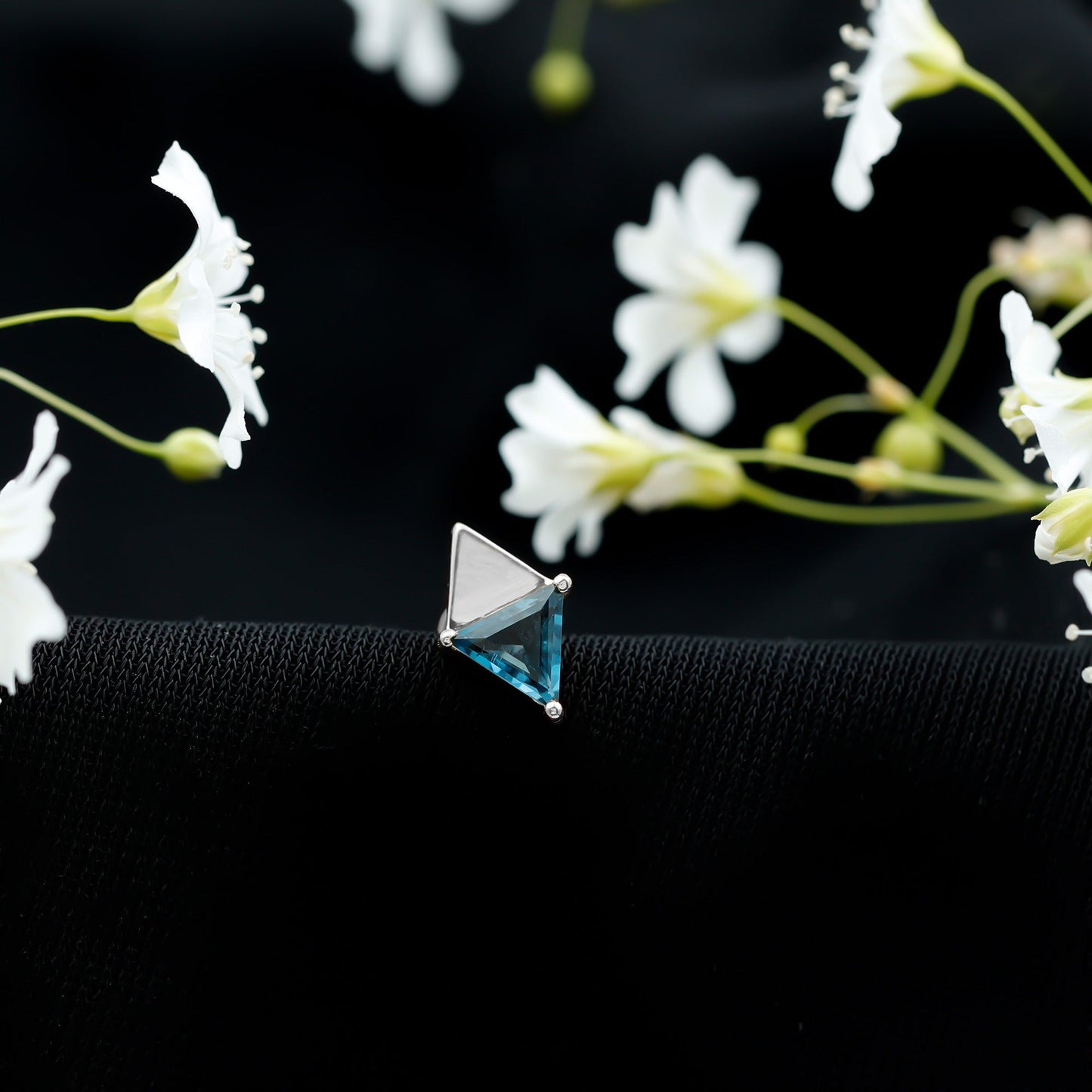 Triangle London Blue Topaz Geometric Earring