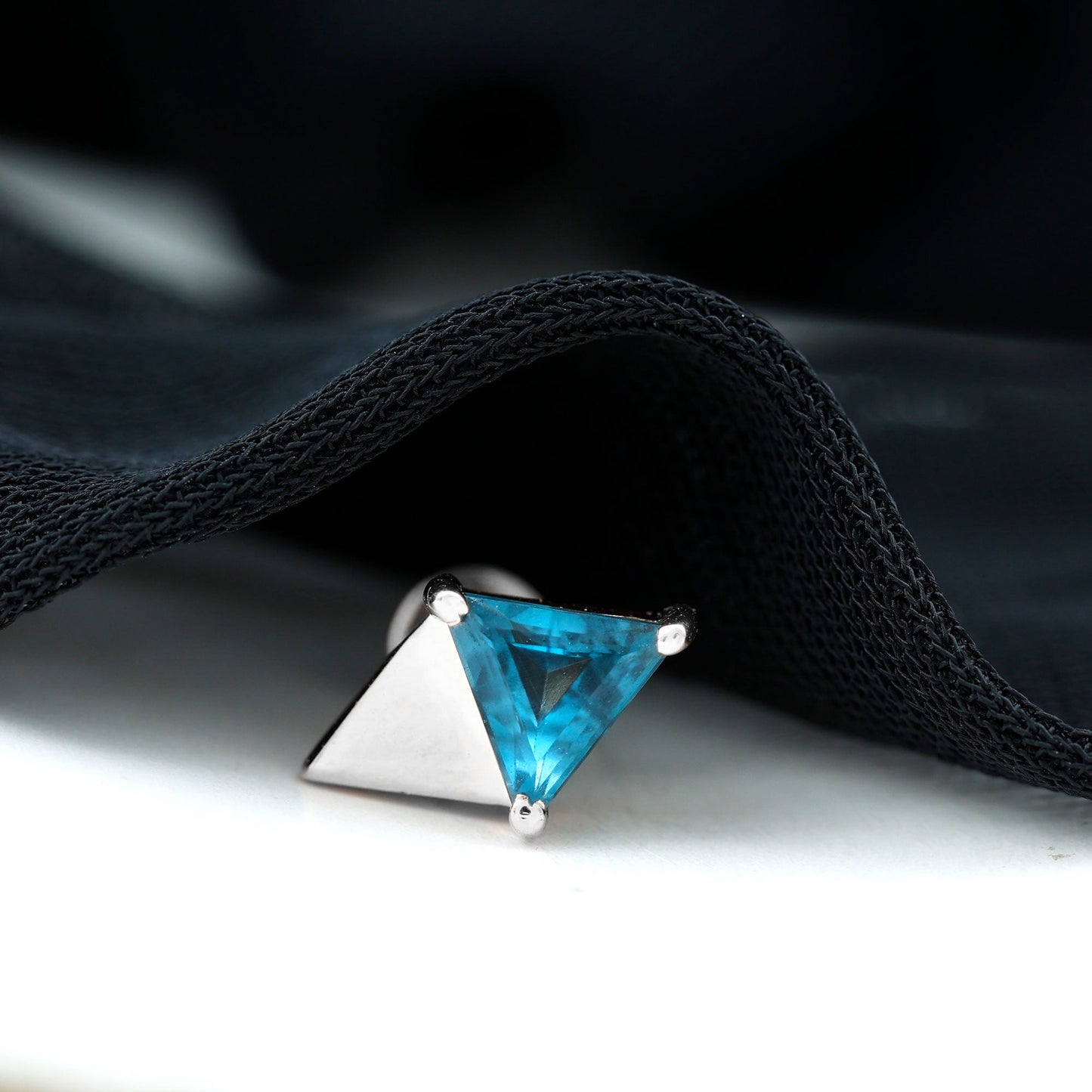 Triangle London Blue Topaz Geometric Earring