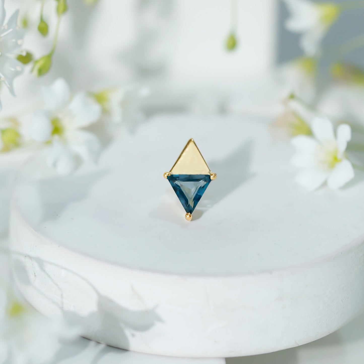 Triangle London Blue Topaz Geometric Earring