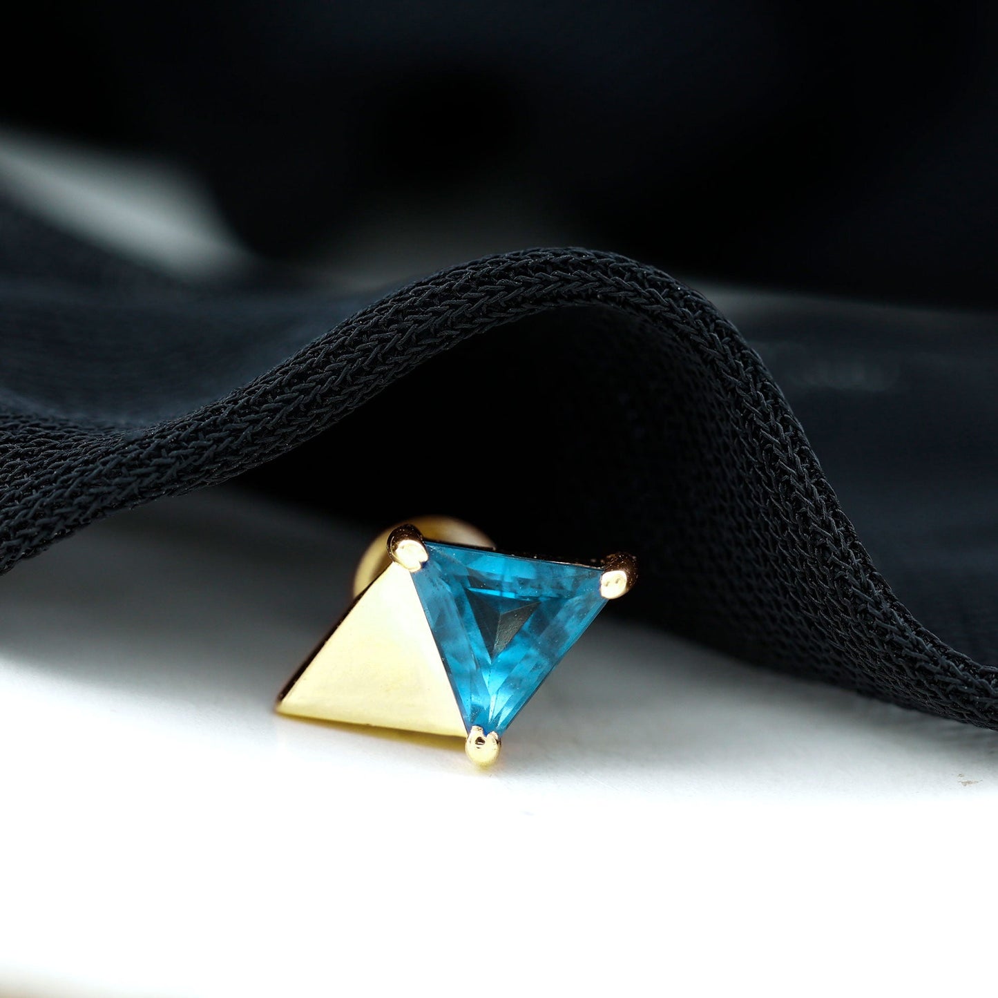 Triangle London Blue Topaz Geometric Earring