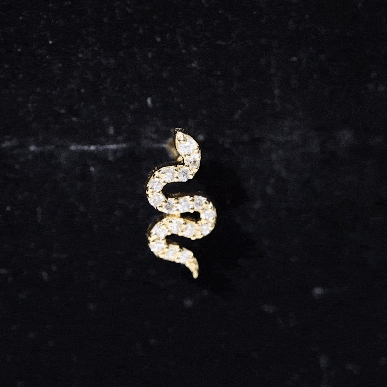 Unique Moissanite Snake Crawler Cartilage Earring