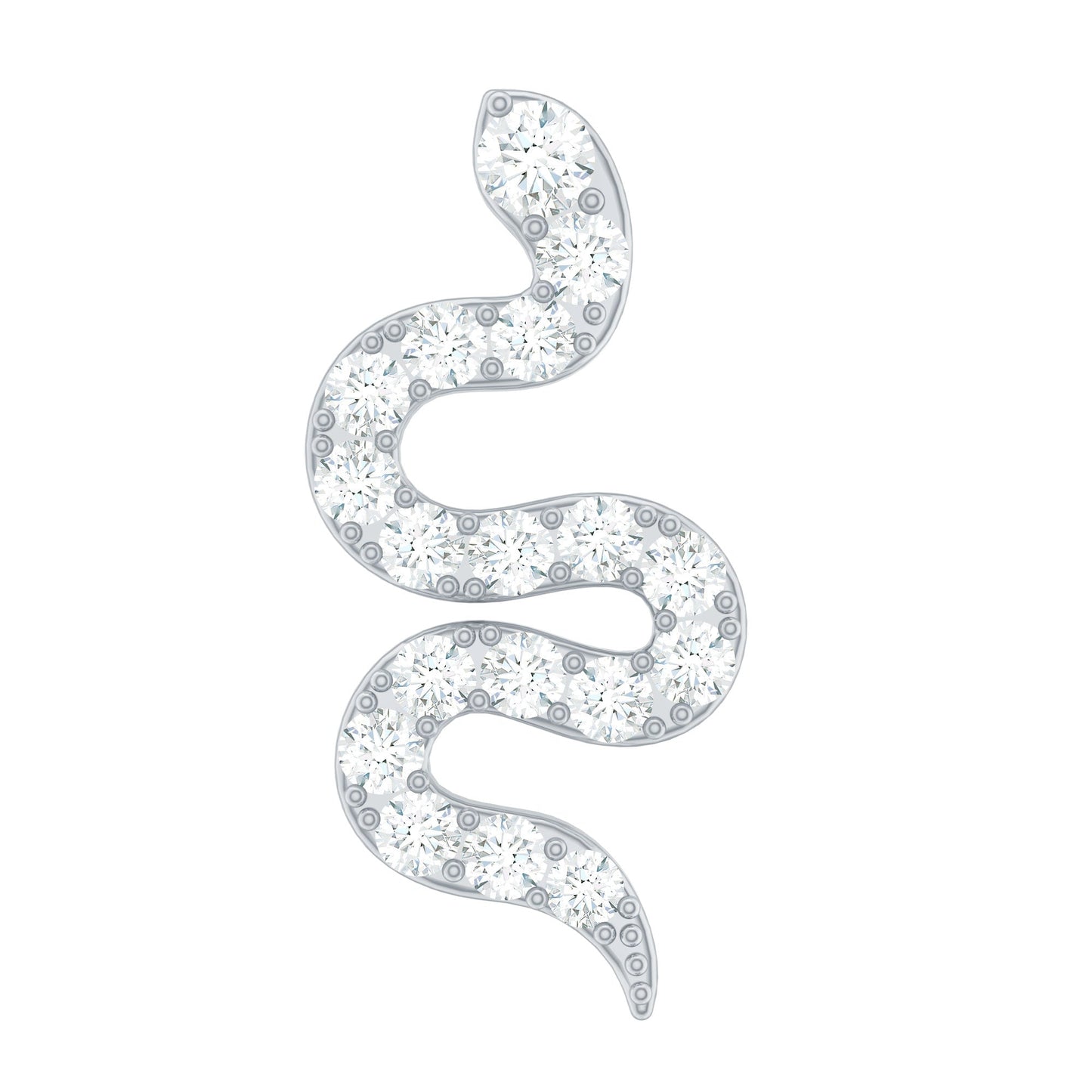 Unique Moissanite Snake Crawler Cartilage Earring