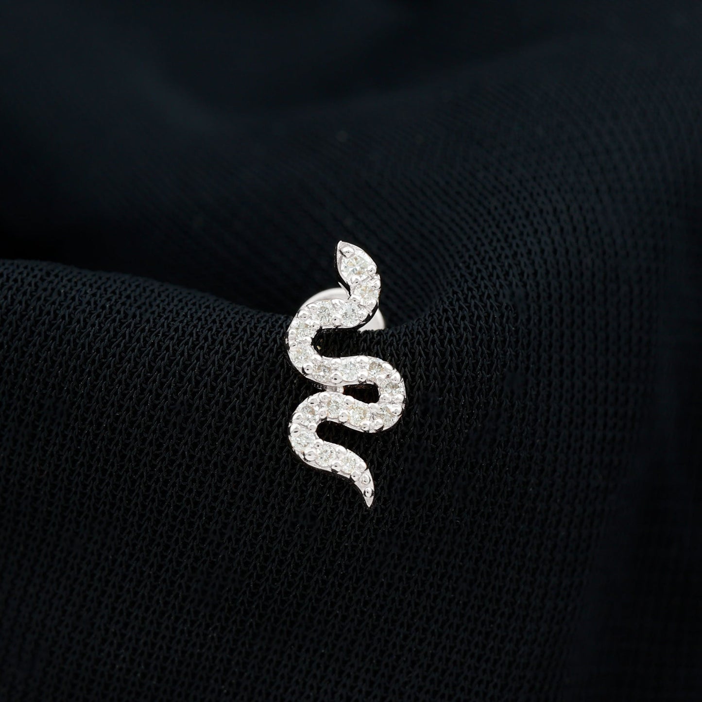 Unique Moissanite Snake Crawler Cartilage Earring