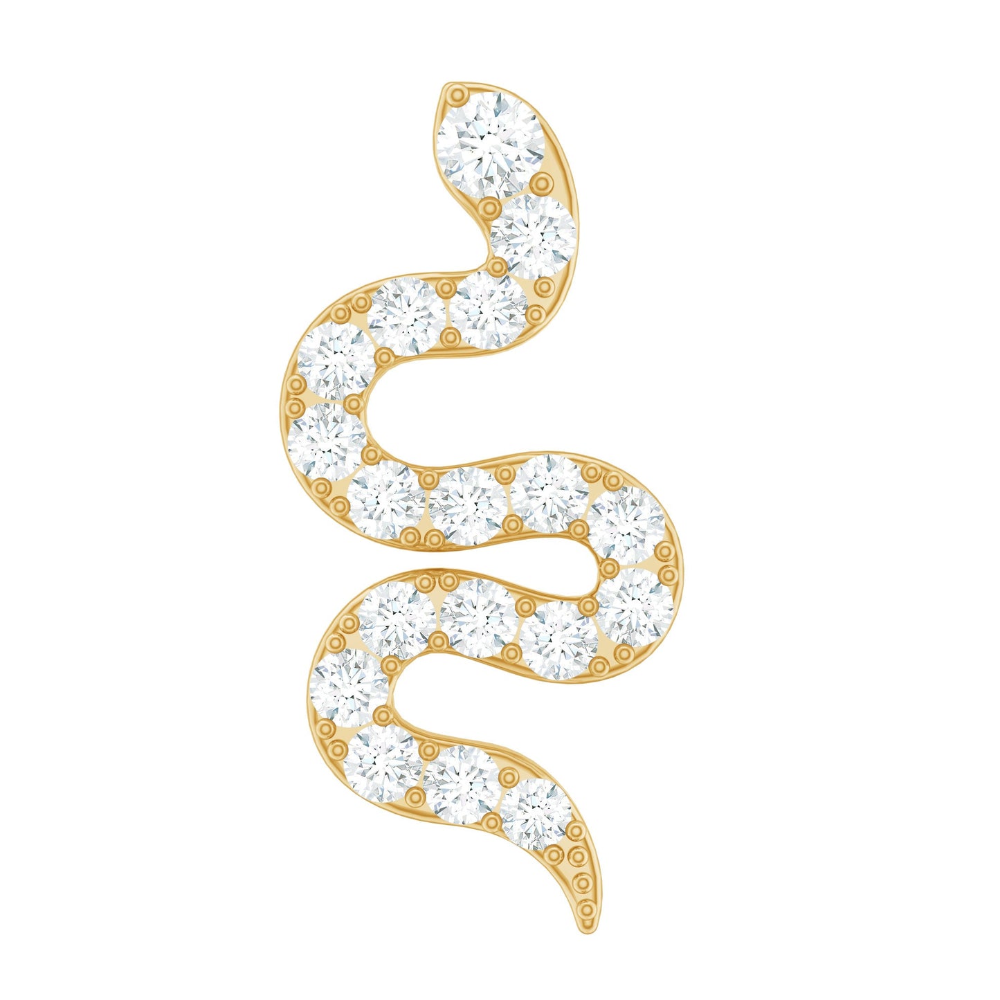 Unique Moissanite Snake Crawler Cartilage Earring