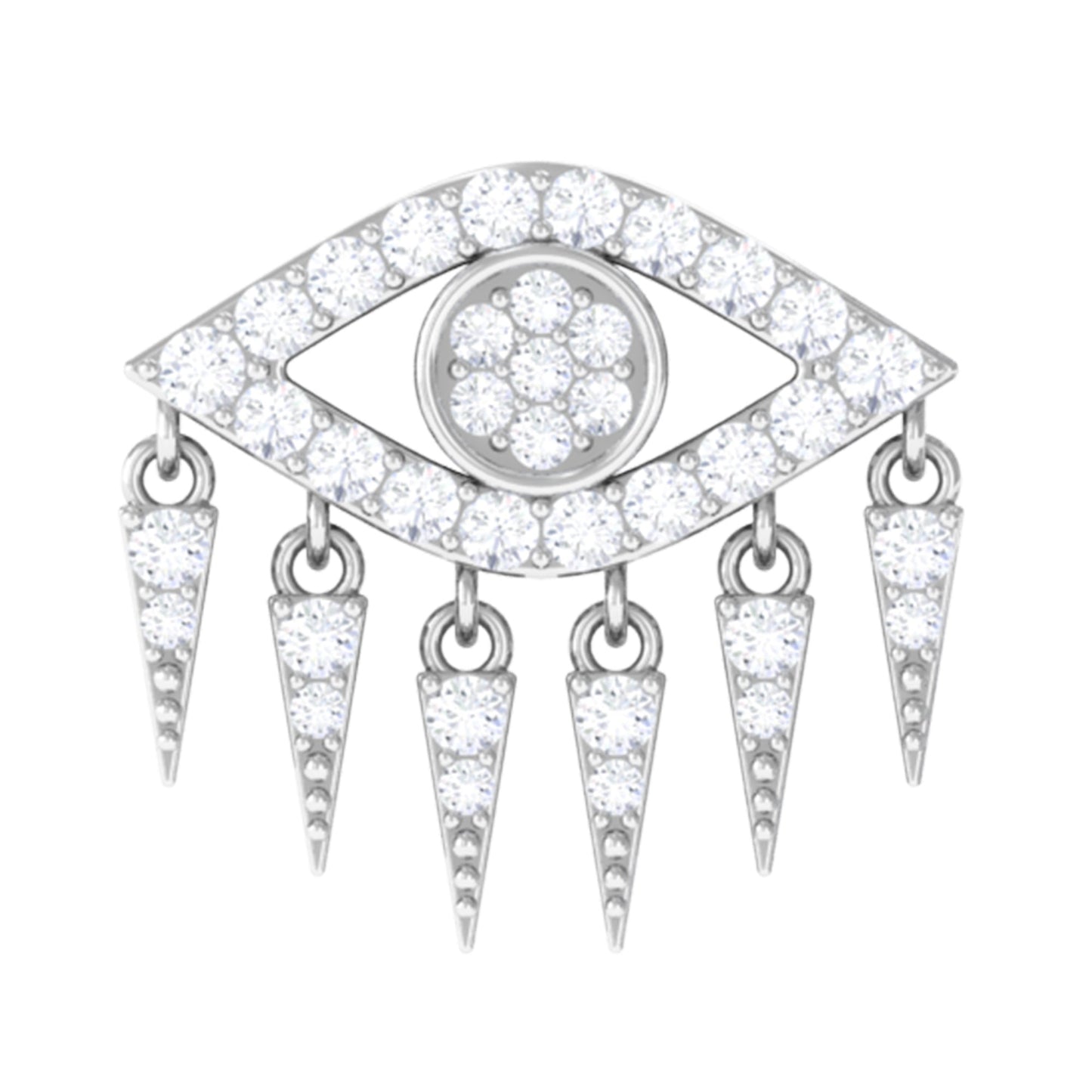 Unique Moissanite Evil Eye Earring for Cartilage Piercing