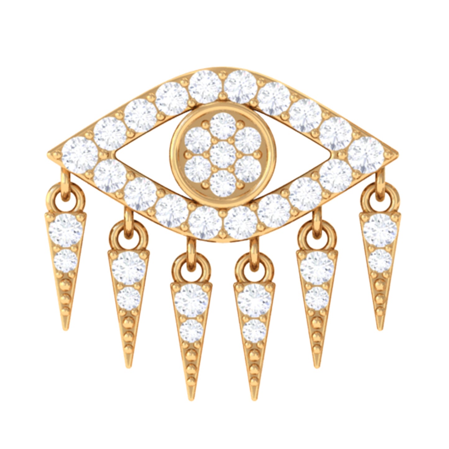 Unique Moissanite Evil Eye Earring for Cartilage Piercing