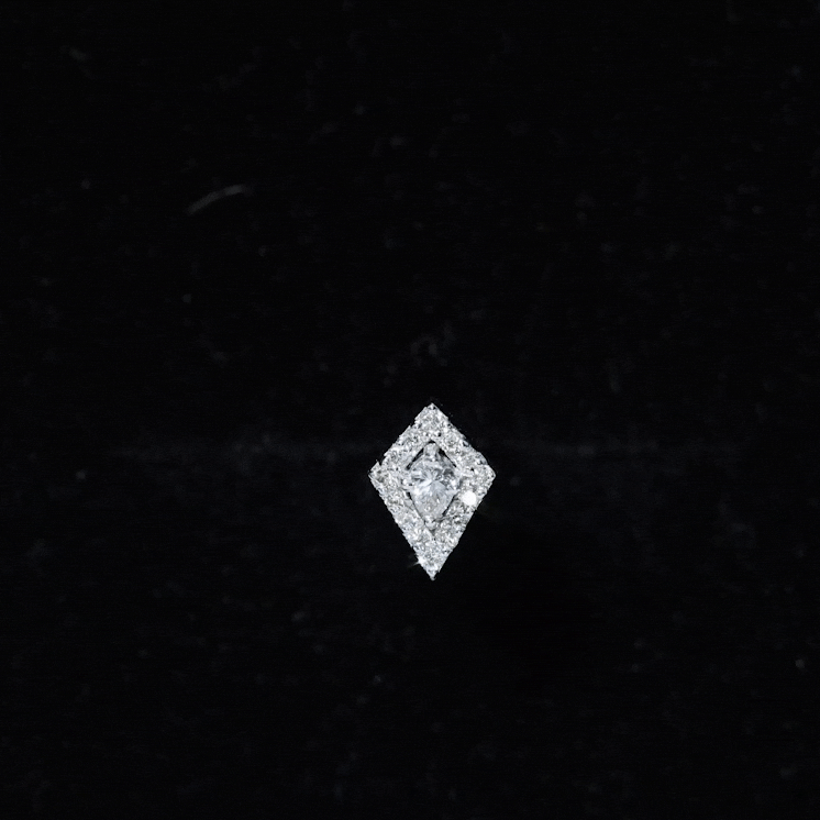 Unique Moissanite Kite Earring for Cartilage Piercing