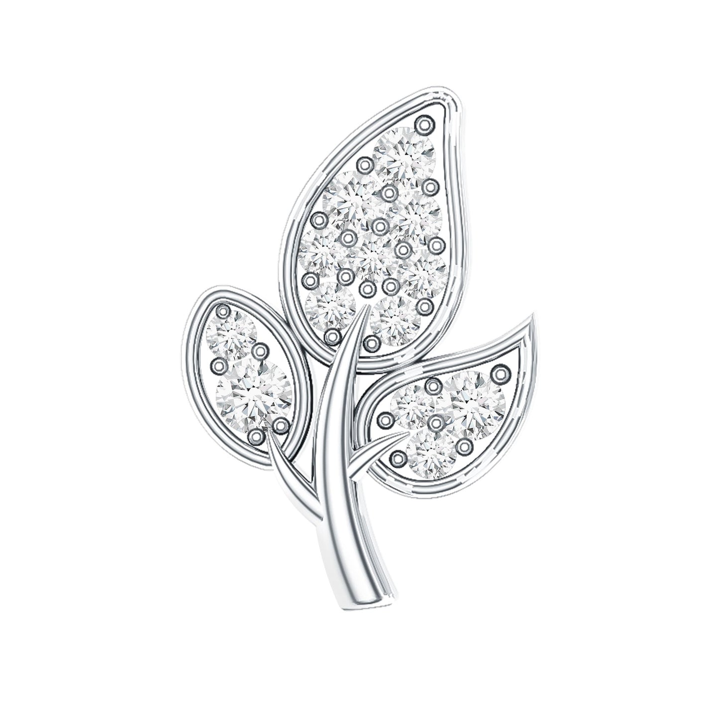 Dainty Moissanite Leaf Earring for Cartilage Piercing