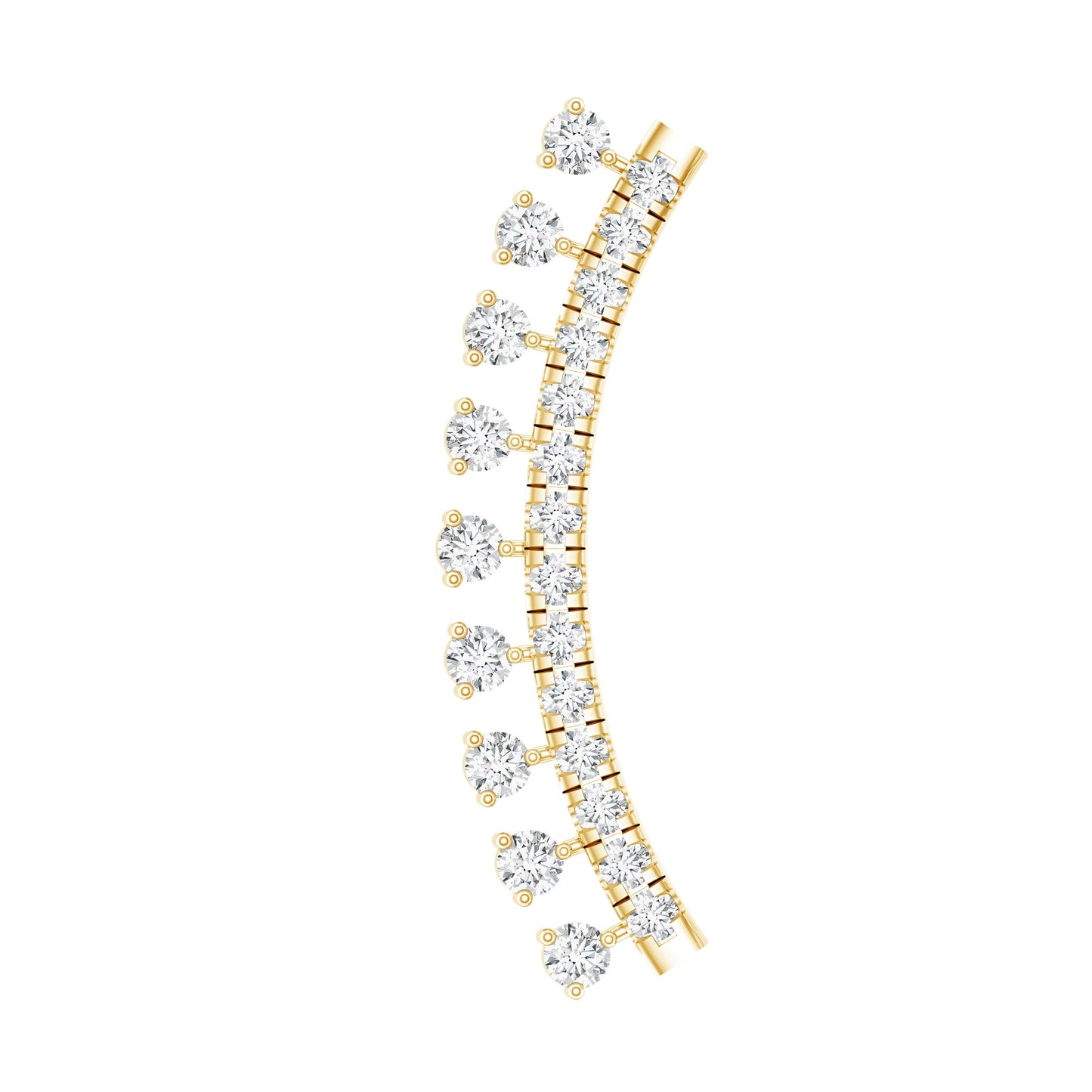 Certified Moissanite Curved Crawler Earring