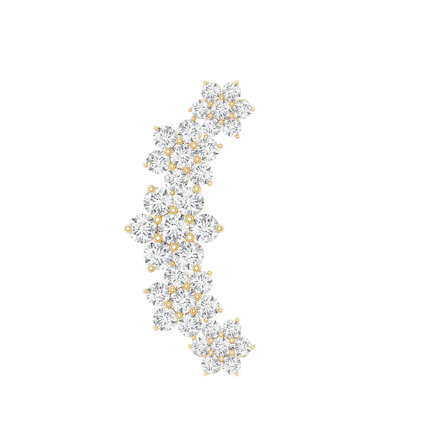 Diamond Flower Ear Crawler Earring