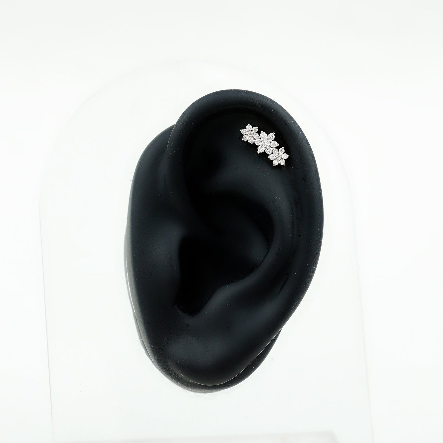 Certified Moissanite Flower Ear Crawler Earring for Women