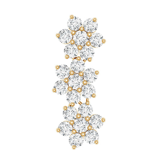 Certified Moissanite Flower Ear Crawler Earring for Women