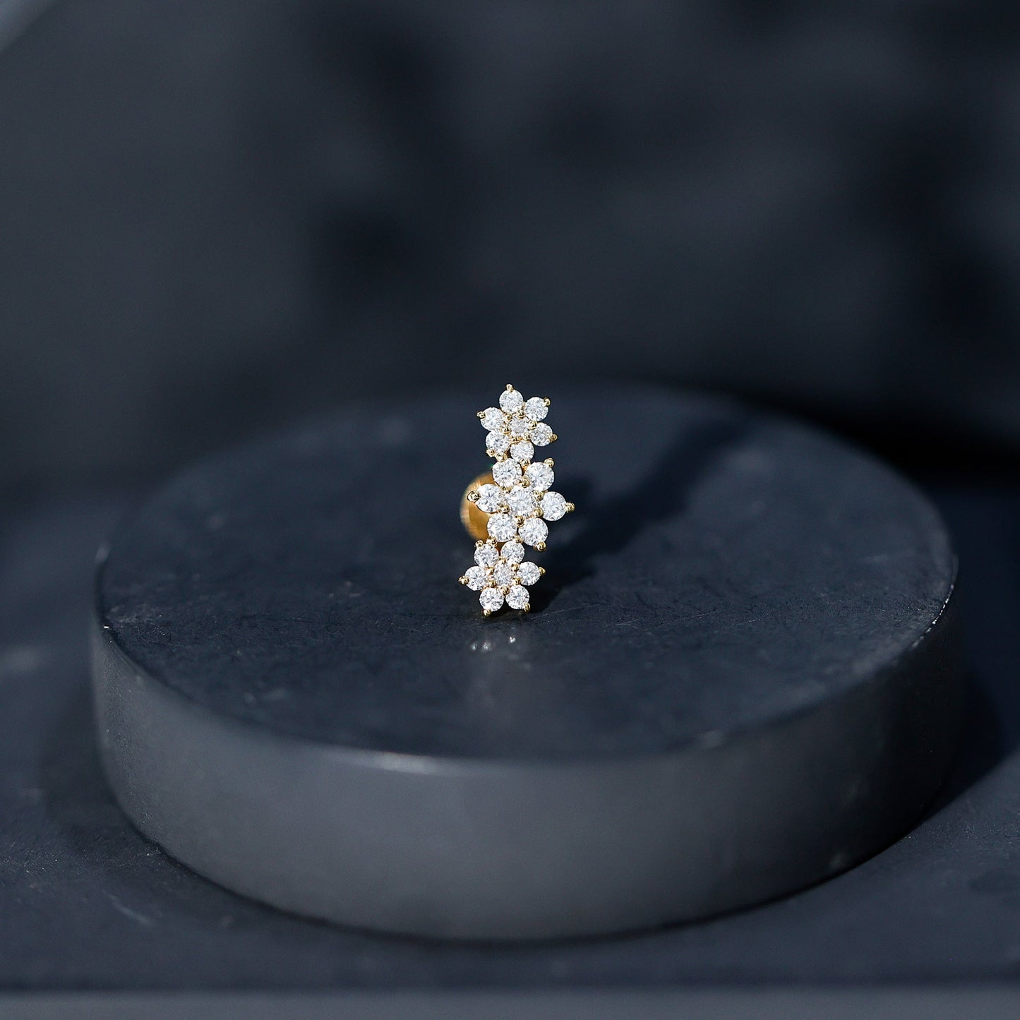Certified Moissanite Flower Ear Crawler Earring for Women