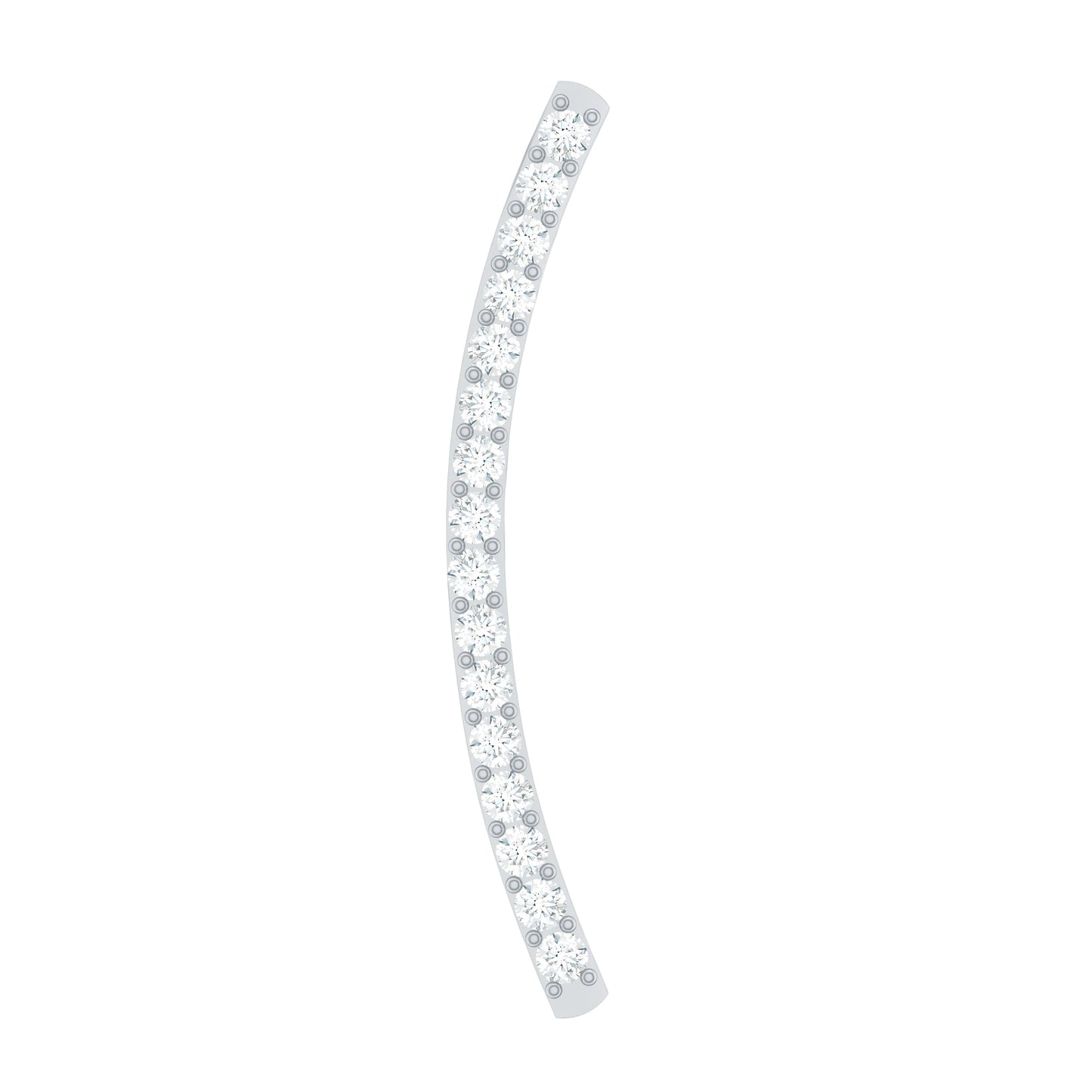Certified Moissanite Curved Climber Earring for Her