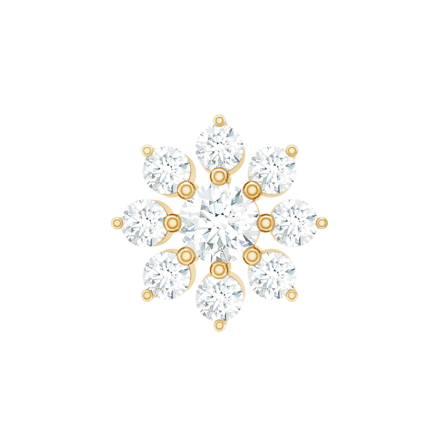 Minimalist Moissanite Flower Cartilage Earring