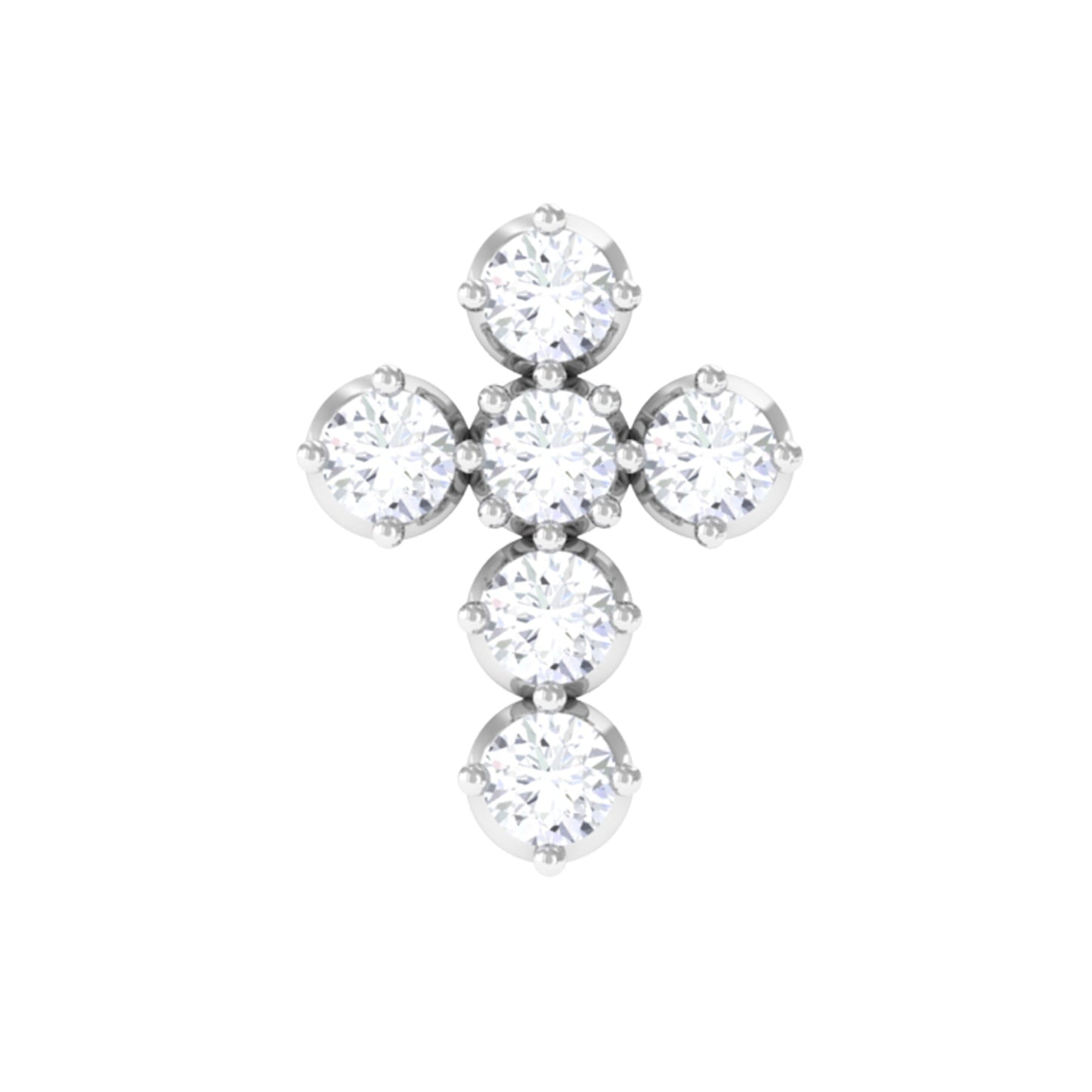 Certified Moissanite Cross Earring for Cartilage Piercing