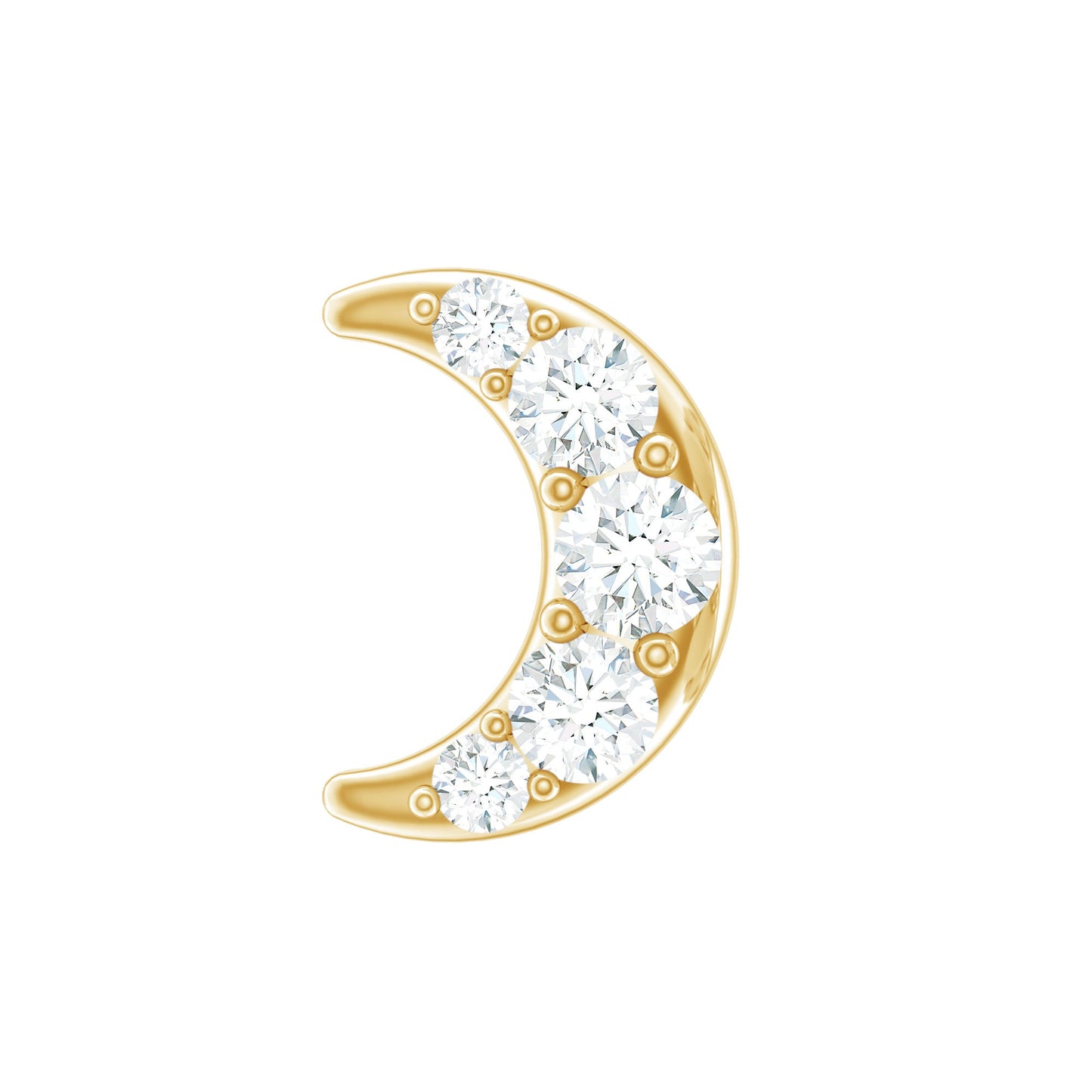 Moissanite Crescent Moon Helix Earring for Women