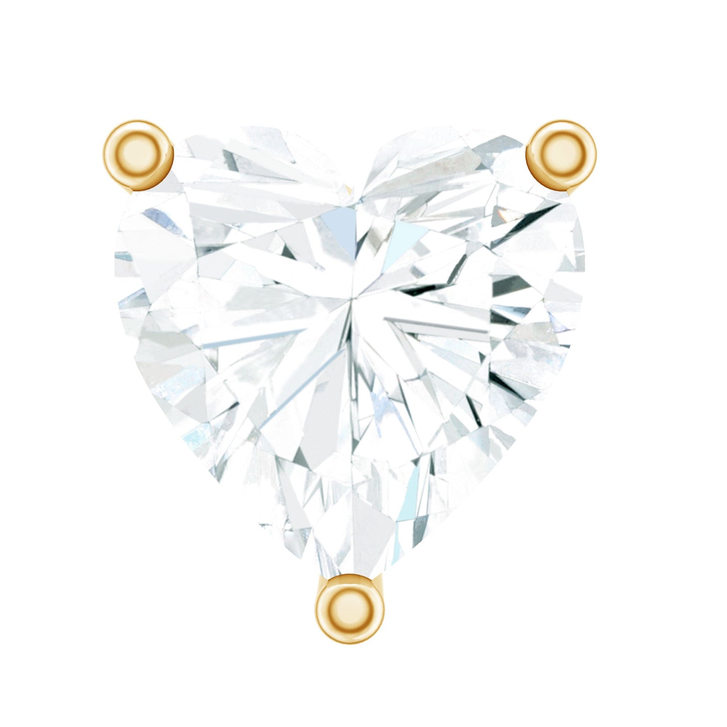 Heart Shape Moissanite Earring for Tragus Piercing