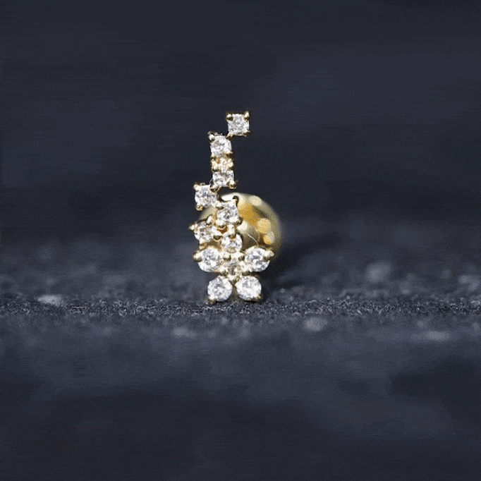 Moissanite Ear Crawler Earring for Cartilage Piercing