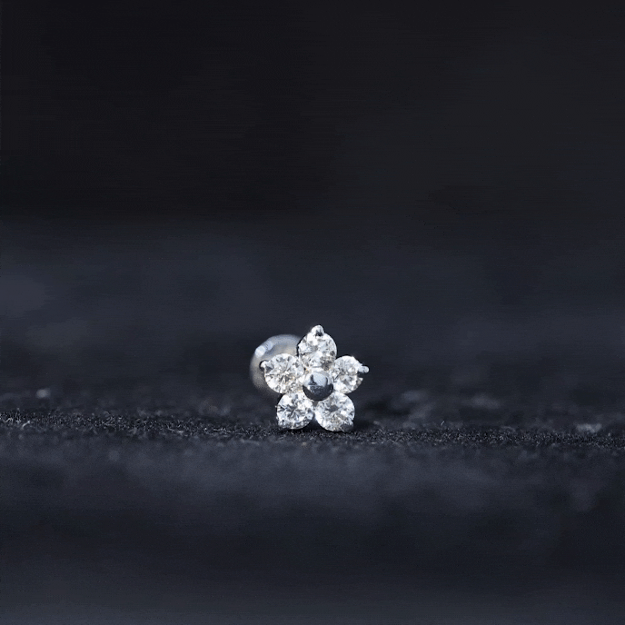Certified Moissanite Flower Conch Earring for Women