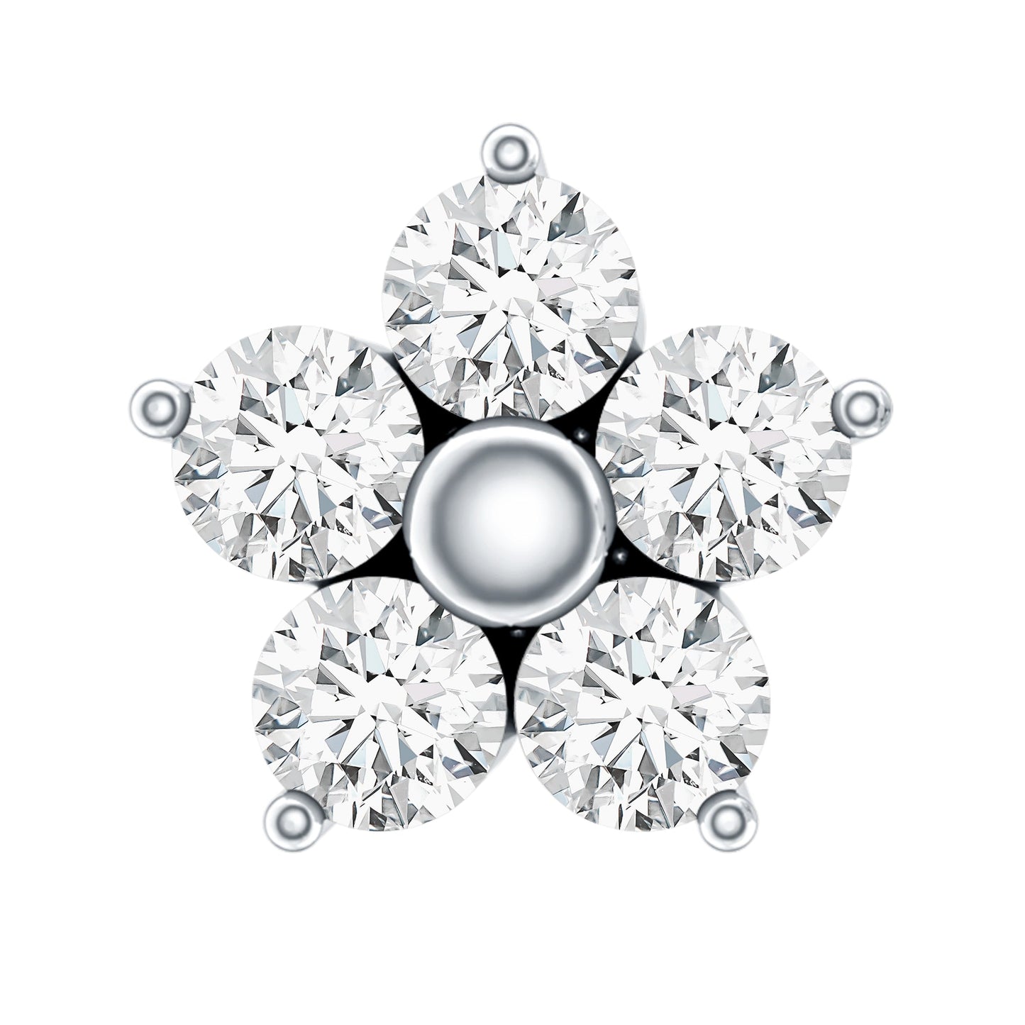 Certified Moissanite Flower Conch Earring for Women