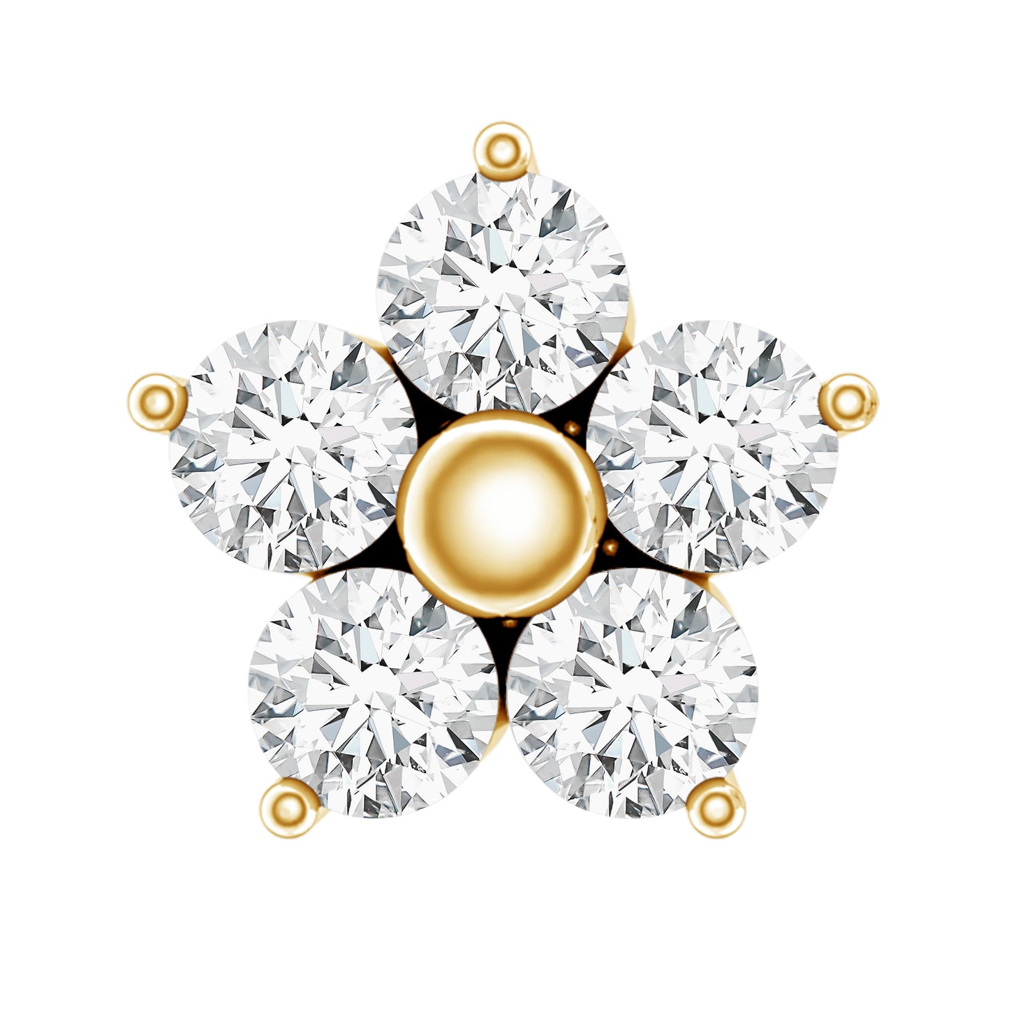 Certified Moissanite Flower Conch Earring for Women