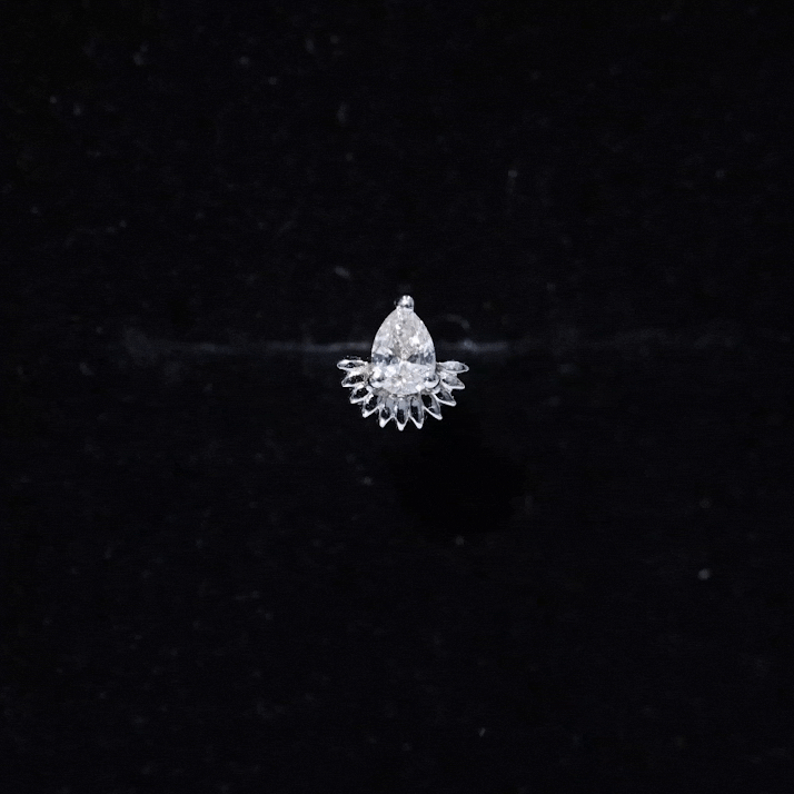 Pear Shape Moissanite Unique Cartilage Earring