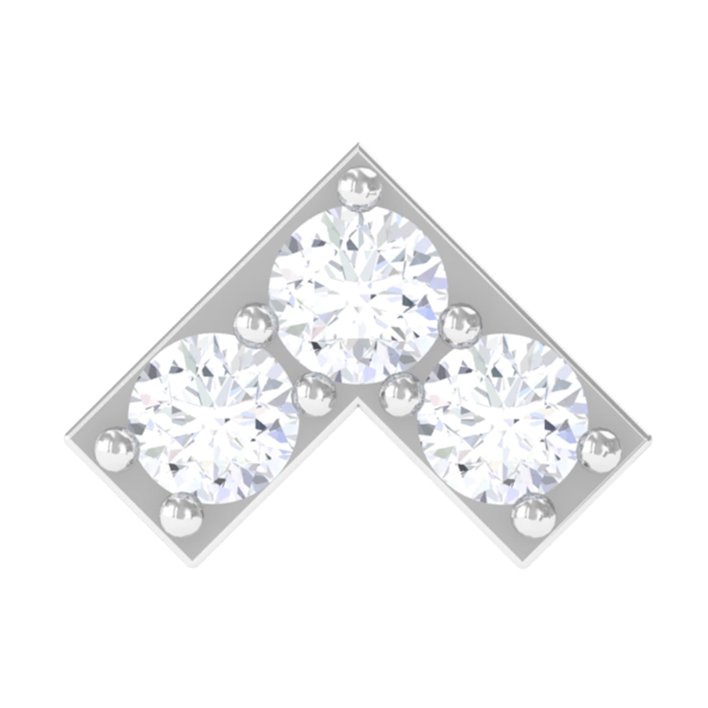 Round Moissanite Chevron Tragus Earring for Women