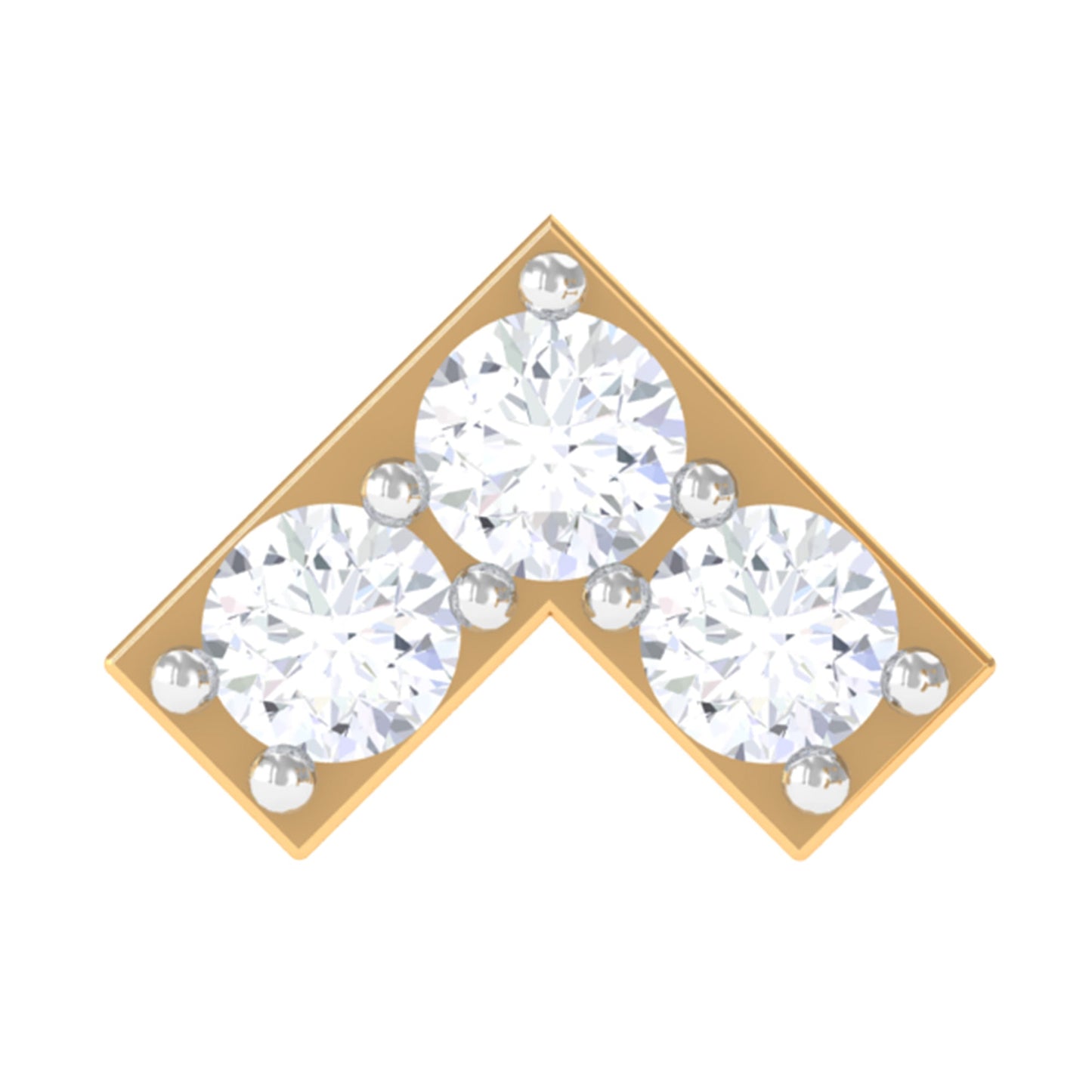 Round Moissanite Chevron Tragus Earring for Women