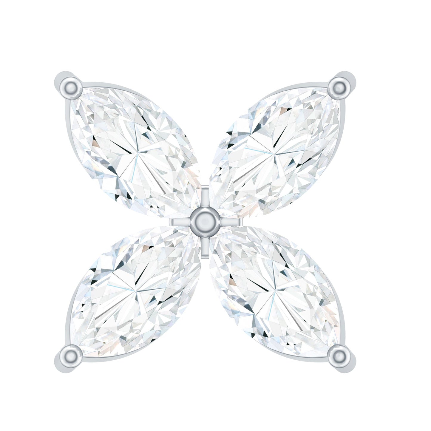 Marquise Cut Moissanite Flower Cartilage Earring