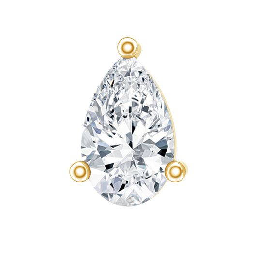 Pear Shape Moissanite Solitaire Conch Earring