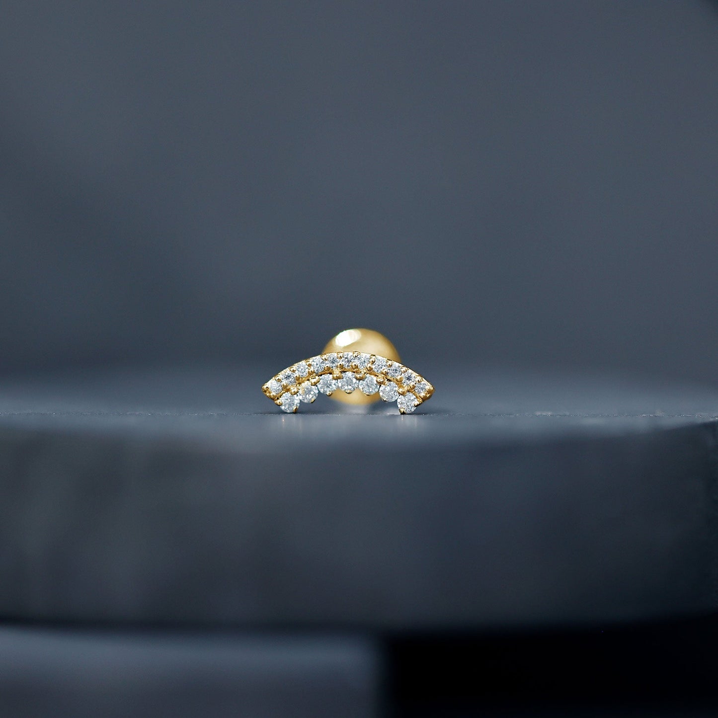 Certified Moissanite Curved Earring for Cartilage Piercing