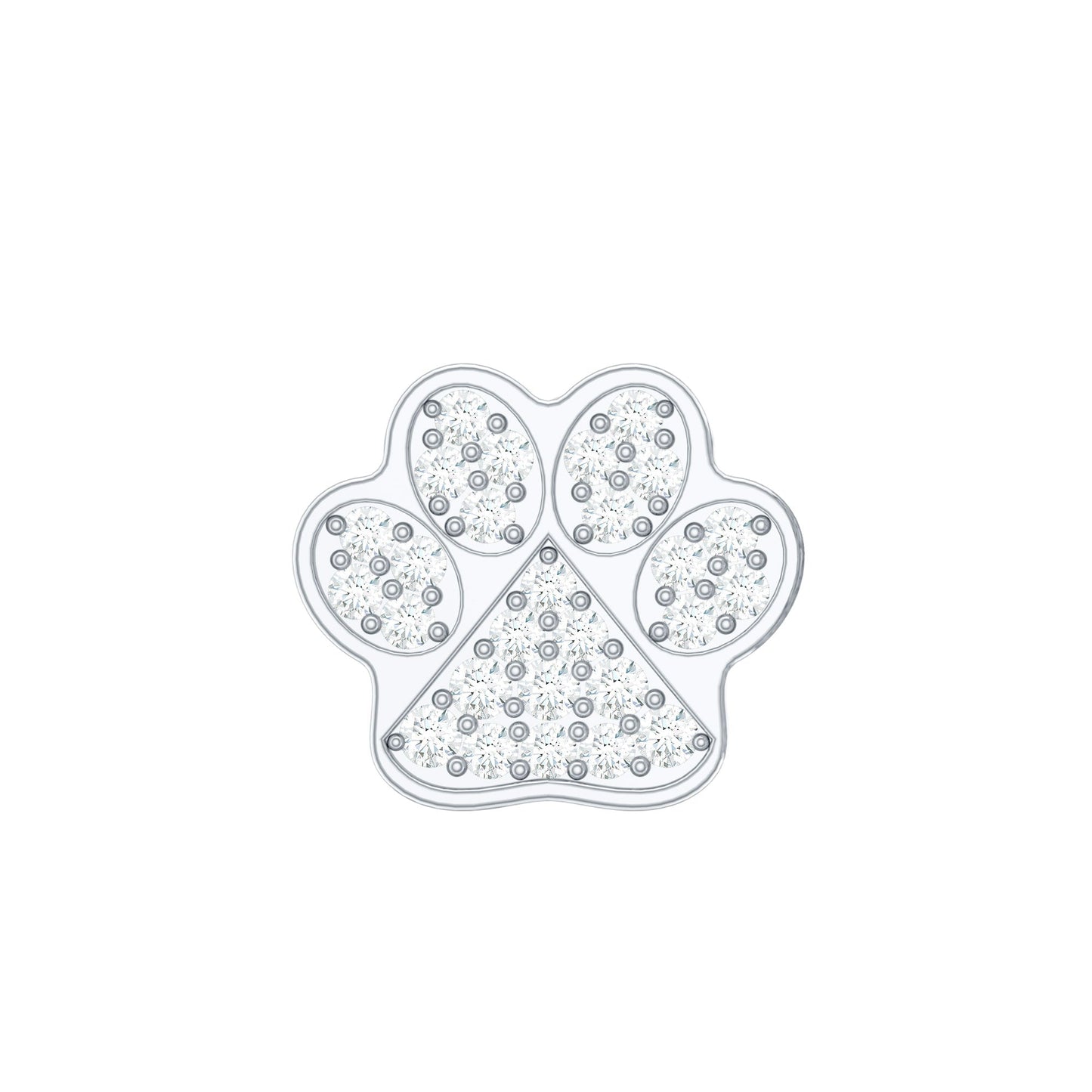 Moissanite Dog Paw Print Earring for Cartilage Piercing