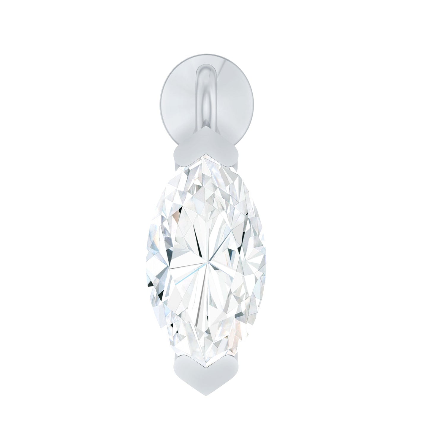 Marquise Moissanite Drop Earring for Tragus Piercing