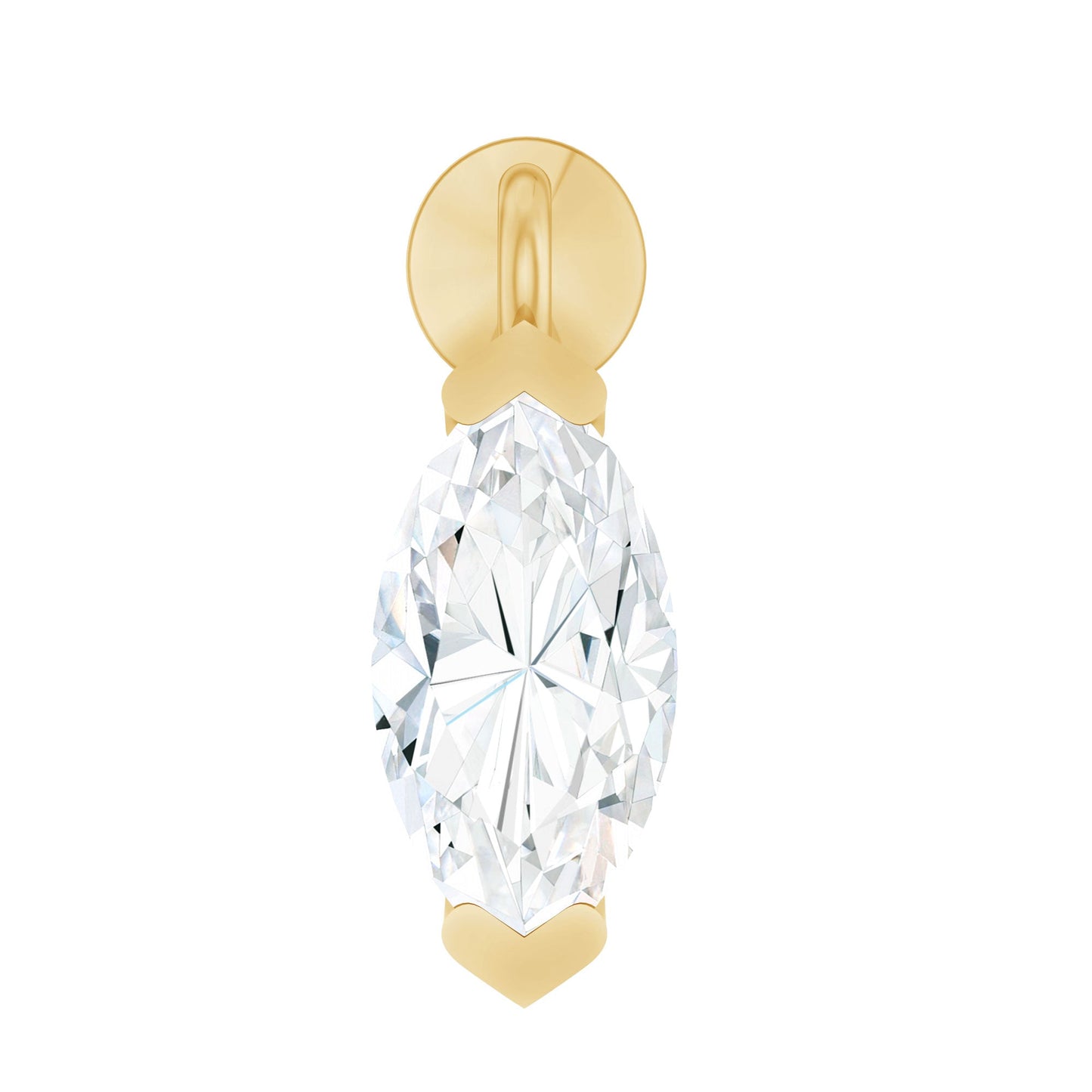 Marquise Moissanite Drop Earring for Tragus Piercing
