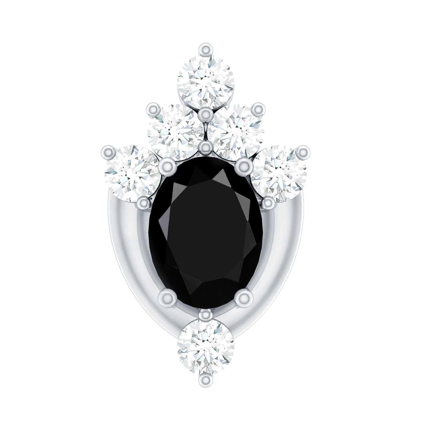 Certified Black Onyx Designer Helix Earring with Lab Grown Diamond