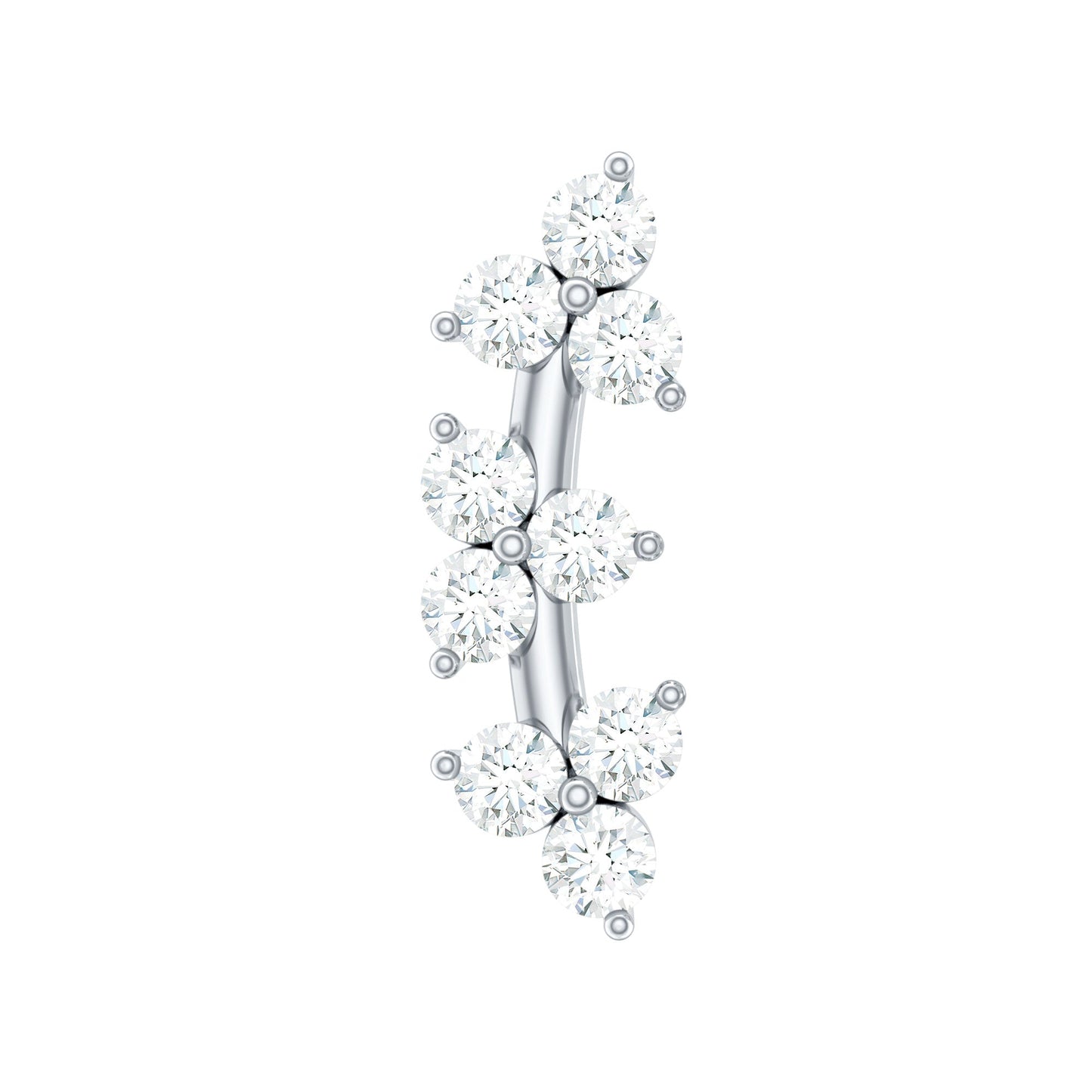 Unique Moissanite Cartilage Climber Earring
