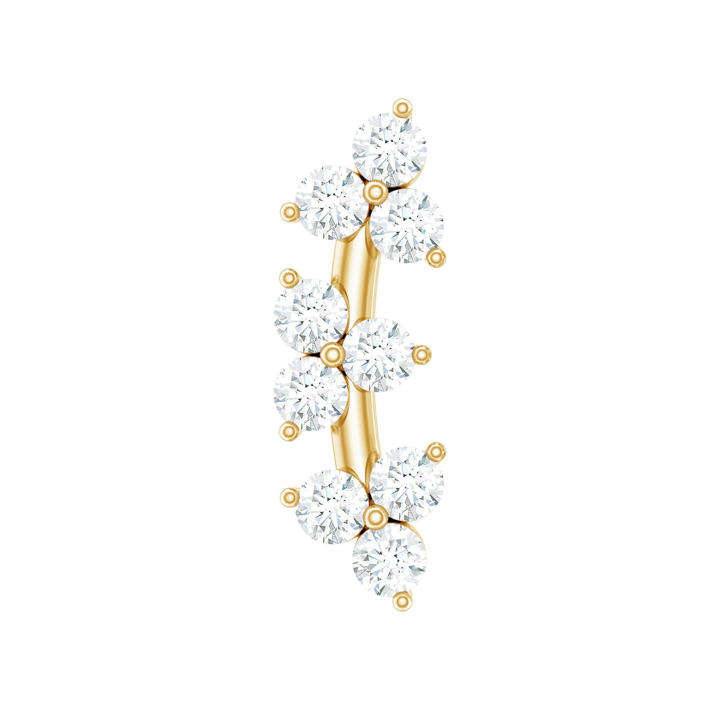 Unique Moissanite Cartilage Climber Earring