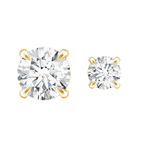 Solitaire Round Cut Moissanite Earring Set for Helix Piercing