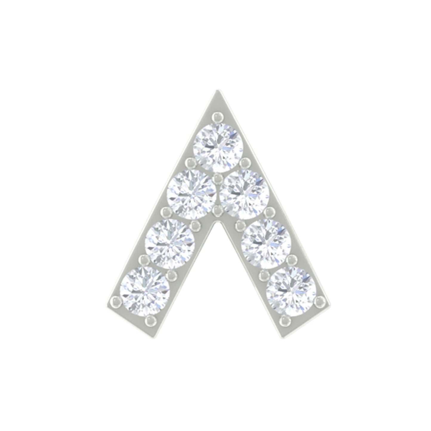 Genuine Diamond V Shape Earring for Tragus Piercing in Gold