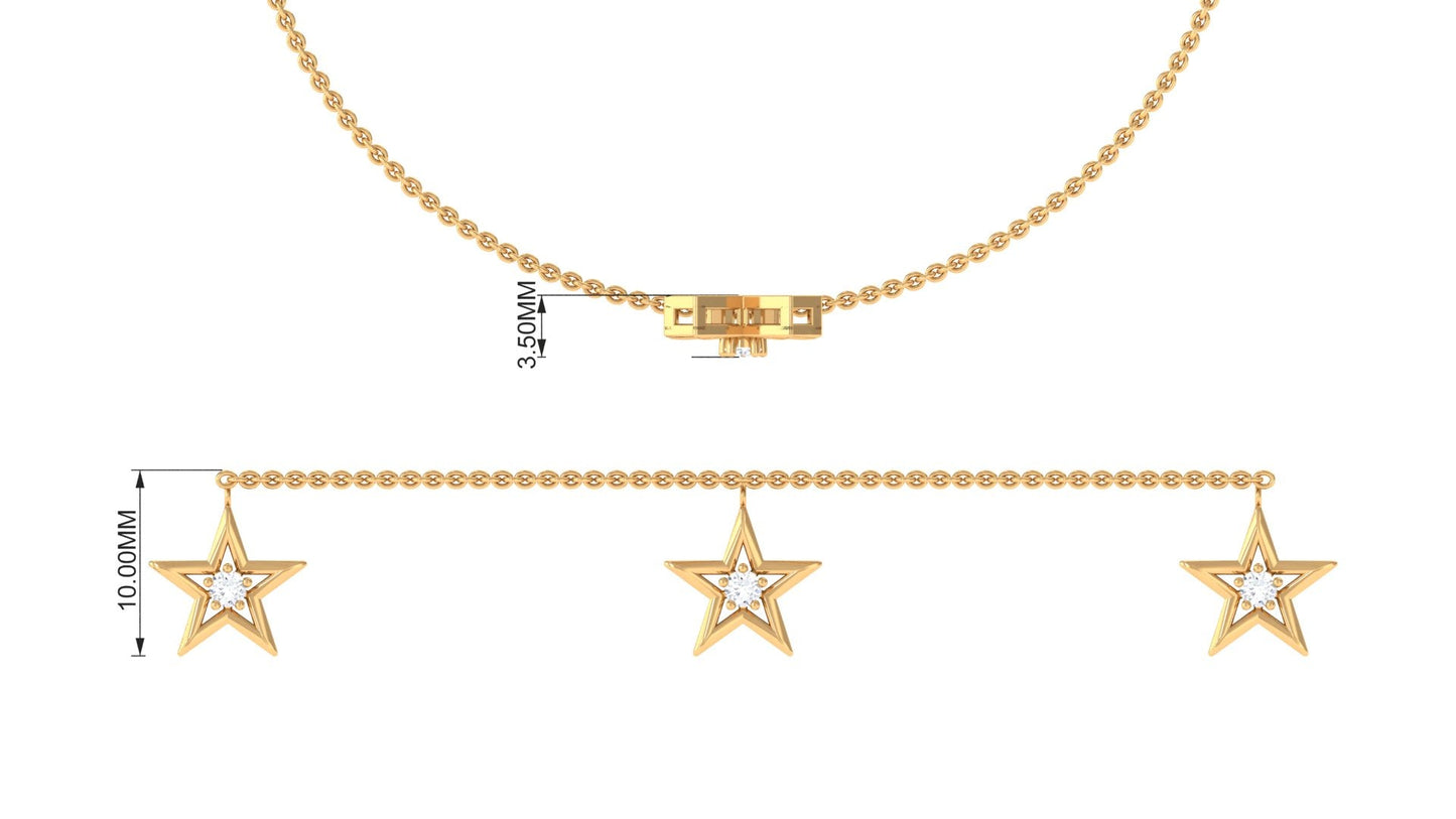 Certified Diamond Star Charm Bracelet For Women