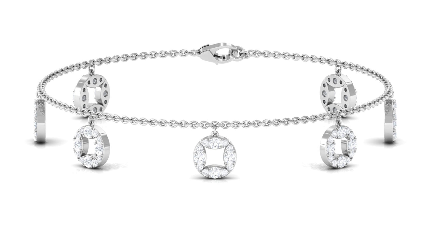 Minimal Moissanite Chain Charm Bracelet for Women
