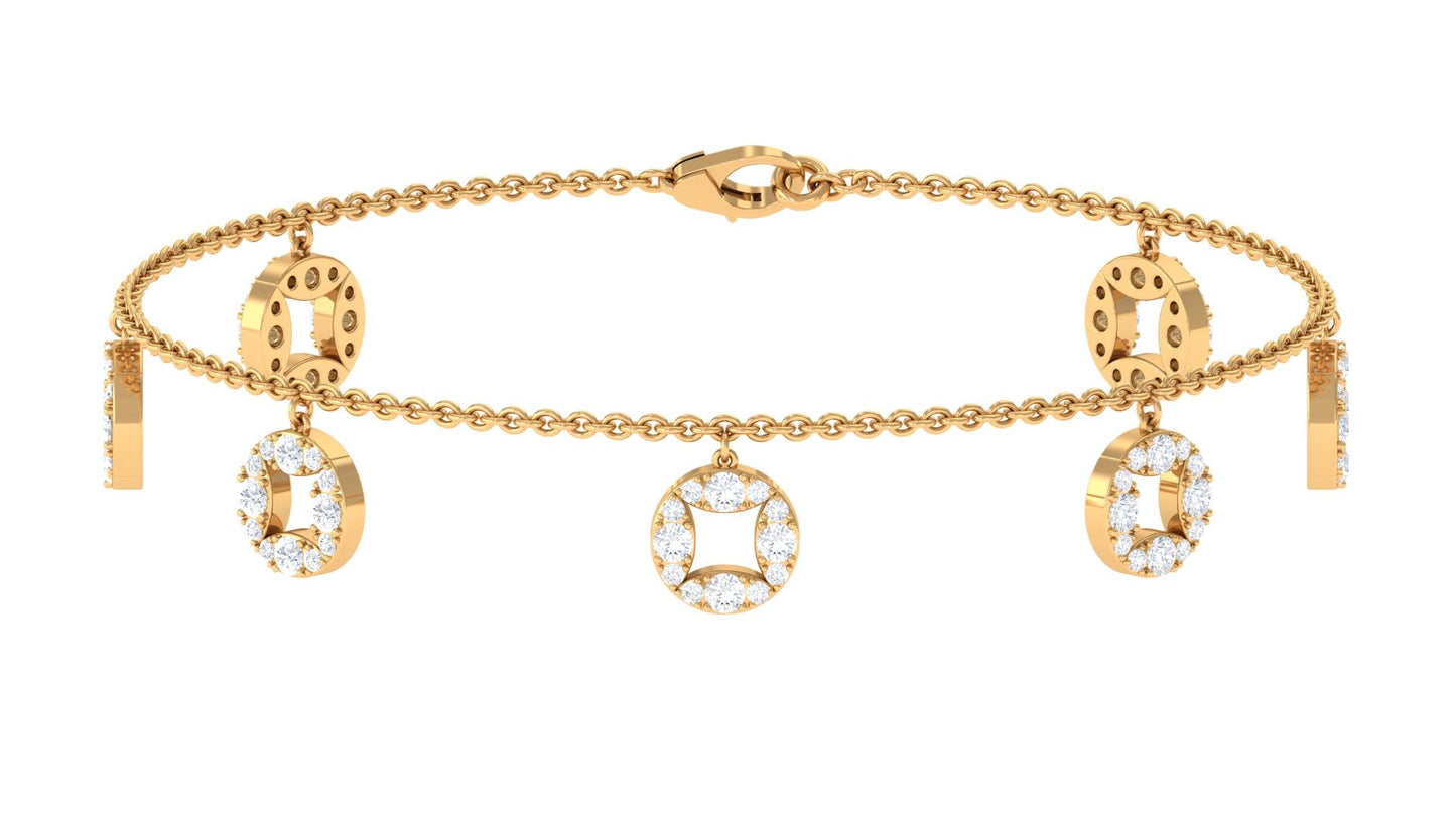 Minimal Moissanite Chain Charm Bracelet for Women